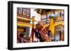 Dancers at Jakar Festival at Jakar Dzong, Bumthang, Bhutan-Howie Garber-Framed Photographic Print