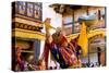 Dancers at Jakar Festival at Jakar Dzong, Bumthang, Bhutan-Howie Garber-Stretched Canvas