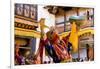 Dancers at Jakar Festival at Jakar Dzong, Bumthang, Bhutan-Howie Garber-Framed Photographic Print