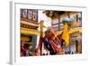 Dancers at Jakar Festival at Jakar Dzong, Bumthang, Bhutan-Howie Garber-Framed Photographic Print