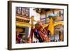 Dancers at Jakar Festival at Jakar Dzong, Bumthang, Bhutan-Howie Garber-Framed Photographic Print