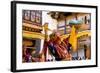 Dancers at Jakar Festival at Jakar Dzong, Bumthang, Bhutan-Howie Garber-Framed Photographic Print