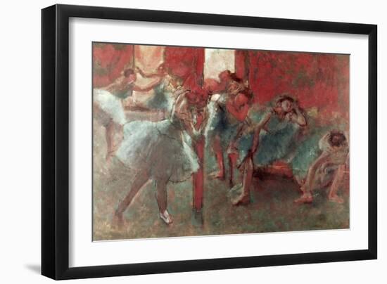 Dancers at Rehearsal, 1895-98-Edgar Degas-Framed Giclee Print