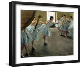 Dancers at Rehearsal-Edgar Degas-Framed Art Print