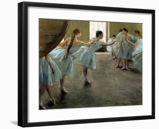 Dancers at Rehearsal-Edgar Degas-Framed Art Print
