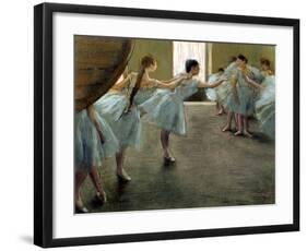 Dancers at Rehearsal-Edgar Degas-Framed Art Print