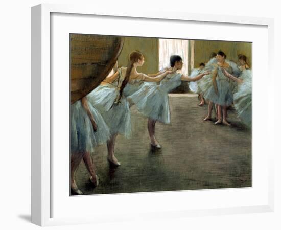 Dancers at Rehearsal-Edgar Degas-Framed Art Print