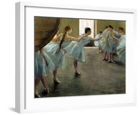 Dancers at Rehearsal-Edgar Degas-Framed Art Print