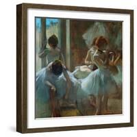 Dancers at Rest, 1884-1885-Edgar Degas-Framed Giclee Print