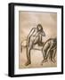 Dancers at rest. Around 1900. Charcoal on paper glues on cardboard.-Edgar Degas-Framed Giclee Print