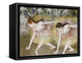 Dancers Bending Down-Edgar Degas-Framed Stretched Canvas