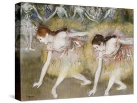 Dancers Bending Down-Edgar Degas-Stretched Canvas