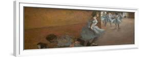 Dancers climbing a staircase. Between 1886 and 1888. Oil on canvas.-Edgar Degas-Framed Premium Giclee Print