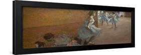 Dancers climbing a staircase. Between 1886 and 1888. Oil on canvas.-Edgar Degas-Framed Giclee Print