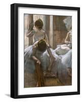 Dancers (detail). 1884-1885. Pastel on paper.-Edgar Degas-Framed Giclee Print