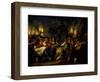 Dancers, Detail from Nocturnal Dance in the Piazza Barberini in Rome after the Harvest-Bartolomeo Pinelli-Framed Giclee Print