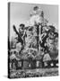 Dancers Do Matterhorn Act in Front of Artificial Slope at Disneyland-Ralph Crane-Stretched Canvas