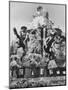 Dancers Do Matterhorn Act in Front of Artificial Slope at Disneyland-Ralph Crane-Mounted Photographic Print