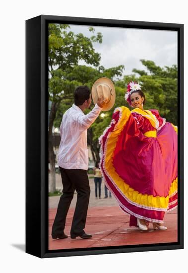 Dancers Entertain a Crowd, Central, Chiapa De Corzo, Chiapas, Mexico-Brent Bergherm-Framed Stretched Canvas