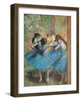 Dancers in Blue, c.1895-Edgar Degas-Framed Giclee Print