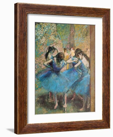 Dancers in Blue, c.1895-Edgar Degas-Framed Giclee Print