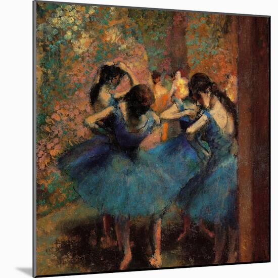 Dancers in Blue (Danseuses Bleues)-Edgar Degas-Mounted Giclee Print