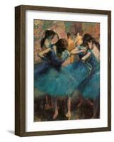 Dancers in Blue (Danseuses Bleues)-Edgar Degas-Framed Premium Giclee Print