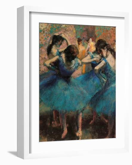 Dancers in Blue (Danseuses Bleues)-Edgar Degas-Framed Premium Giclee Print