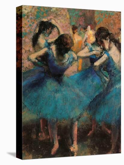 Dancers in Blue (Danseuses Bleues)-Edgar Degas-Stretched Canvas