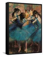 Dancers in Blue (Danseuses Bleues)-Edgar Degas-Framed Stretched Canvas