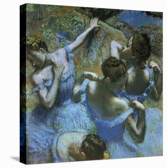 Dancers in Blue-Edgar Degas-Stretched Canvas