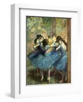 Dancers in Blue-Edgar Degas-Framed Art Print