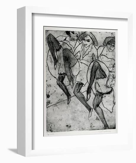 Dancers in Hamburg-Ernst Ludwig Kirchner-Framed Art Print