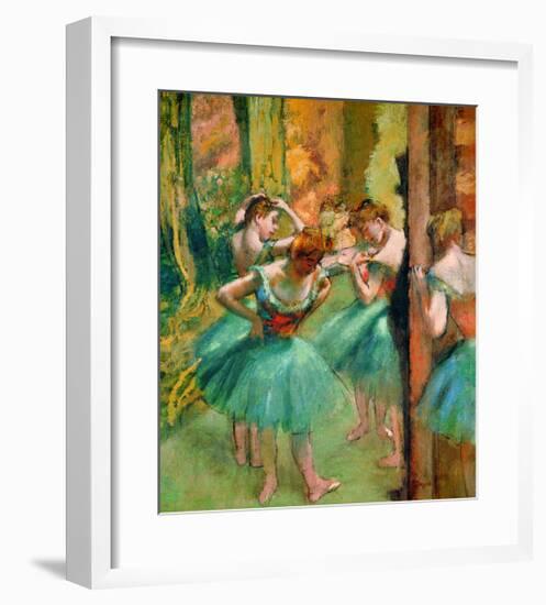 Dancers in Pink and Green-Edgar Degas-Framed Giclee Print