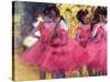 Dancers in Pink, Between the Scenes-Edgar Degas-Stretched Canvas