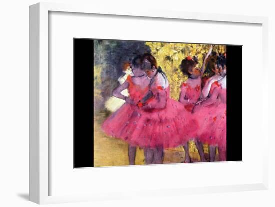 Dancers in Pink Between the Scenes-Edgar Degas-Framed Art Print