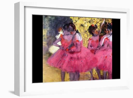 Dancers in Pink Between the Scenes-Edgar Degas-Framed Art Print