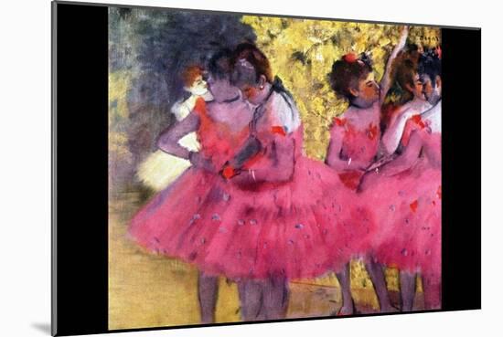 Dancers in Pink Between the Scenes-Edgar Degas-Mounted Art Print