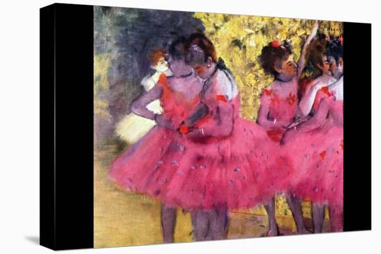 Dancers in Pink Between the Scenes-Edgar Degas-Stretched Canvas
