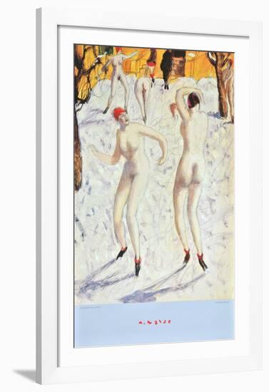 Dancers in the Snow-Alfons Walde-Framed Art Print