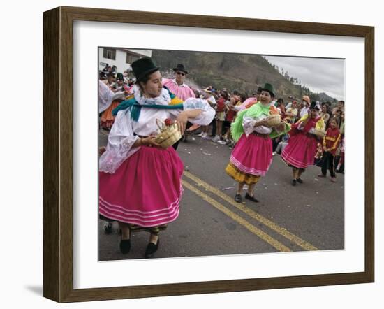 Dancers in Traditional Clothing at Carnival, Guaranda, Bolivar Province, Ecuador, South America-Robert Francis-Framed Photographic Print