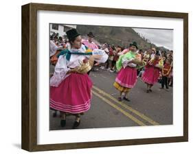 Dancers in Traditional Clothing at Carnival, Guaranda, Bolivar Province, Ecuador, South America-Robert Francis-Framed Photographic Print