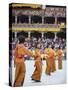 Dancers in Traditional Costume, Autumn Tsechu (Festival) at Trashi Chhoe Dzong, Bhutan, Asia-Christian Kober-Stretched Canvas