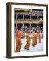 Dancers in Traditional Costume, Autumn Tsechu (Festival) at Trashi Chhoe Dzong, Bhutan, Asia-Christian Kober-Framed Photographic Print