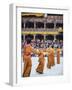 Dancers in Traditional Costume, Autumn Tsechu (Festival) at Trashi Chhoe Dzong, Bhutan, Asia-Christian Kober-Framed Photographic Print