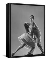 Dancers Kaye Popp and Stanley Catron Demonstrating the Lindy Hop-Gjon Mili-Framed Stretched Canvas