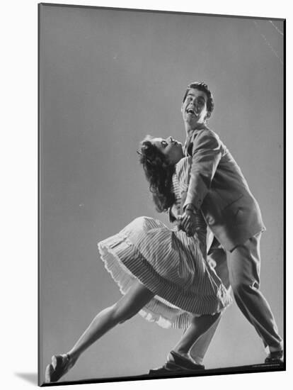 Dancers Kaye Popp and Stanley Catron Demonstrating the Lindy Hop-Gjon Mili-Mounted Photographic Print