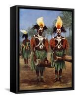 Dancers of the Fly River Region, Papua New Guinea, 1920-null-Framed Stretched Canvas