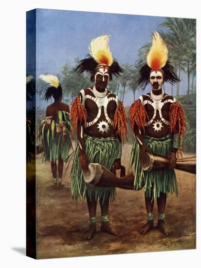 Dancers of the Fly River Region, Papua New Guinea, 1920-null-Stretched Canvas