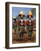 Dancers of the Fly River Region, Papua New Guinea, 1920-null-Framed Giclee Print